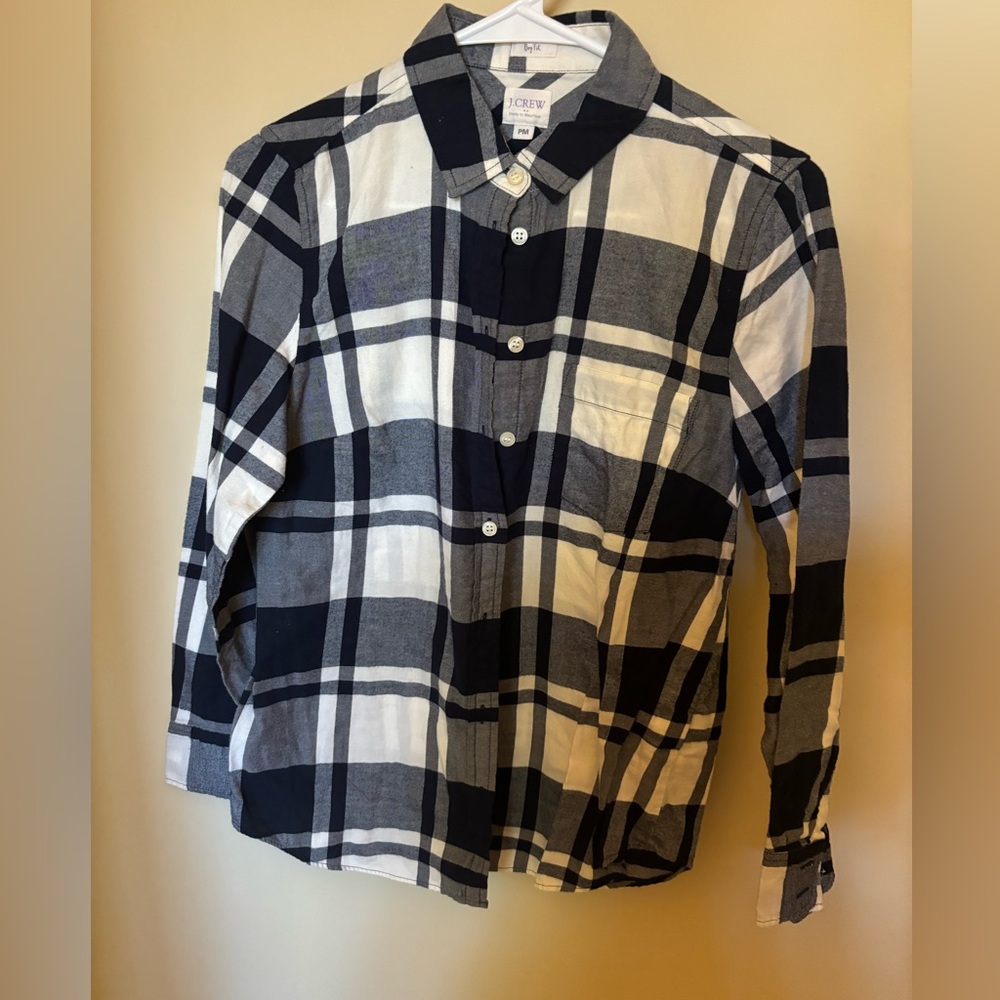 J. Crew MP navy plaid flannel shirt